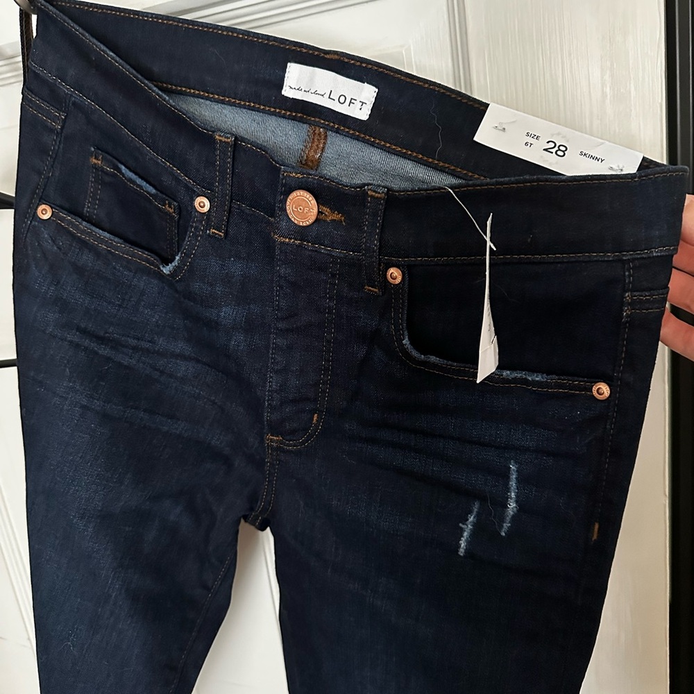 LOFT Women's Dark Blue Skinny Jeans